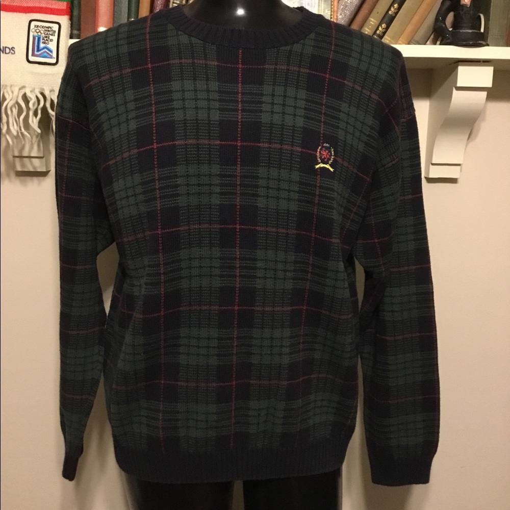 Tommy Hilfiger vintage plaid crew neck